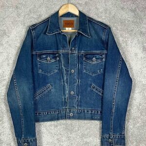 Gap 1969 Western Jacket Womens Large Blue Selvedge Denim Trucker Jean Jacket L